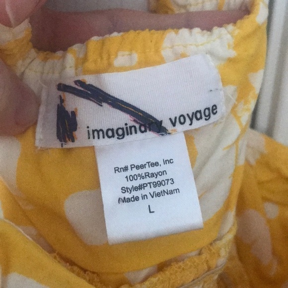 Imaginary Voyage Cute Butter Yellow Sundress Size Large Y2K - Picture 5 of 6